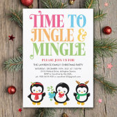 Invitation Jingle & Mingle Penguin Fun Christmas Party