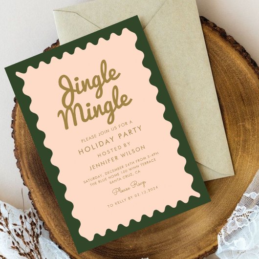 Invitation Jingle Mingle Rétro Noël