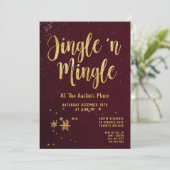Invitation Jingle Mingle Rouge Gold Calligraphie (Debout devant)