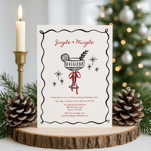 Invitation Jingle & Mingle – Une soirée cocktail de Noël