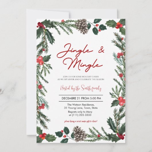 Invitation Jingle & Mingle Vacances Noël (Devant)