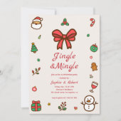 Invitation Jingle & Mingle Whimsy DoodFrame de Noël (Devant)