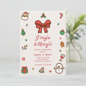 Invitation Jingle & Mingle Whimsy DoodFrame de Noël (Debout devant)