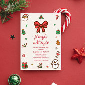 Invitation Jingle & Mingle Whimsy DoodFrame de Noël