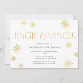Invitation Jingle & Mingle White Gold Snowflake (Devant)