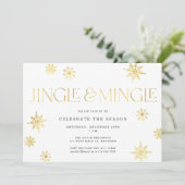 Invitation Jingle & Mingle White Gold Snowflake (Debout devant)