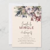 Invitation Jingle & Mingle Winter Floral Christmas Party (Devant)