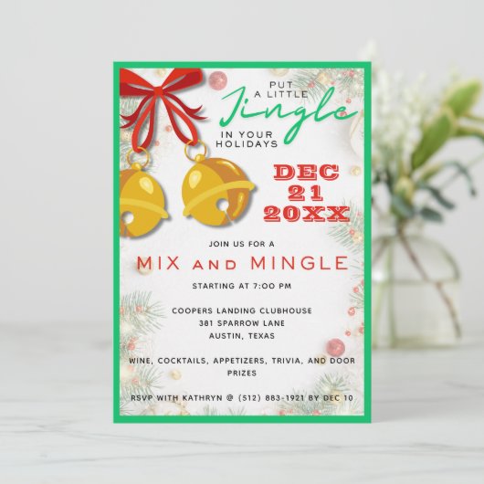 Invitation Jingle Mix et Mingle Noël (Debout devant)