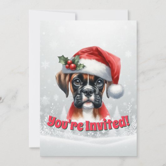 Invitation Jingle Paws et Boxer Dog Joy Fête de Fêtes (Devant)