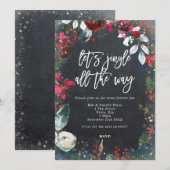 Invitation jingle tout le chemin fête de vacances scintillant (Devant / Derrière)