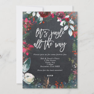 Invitation jingle tout le chemin fête de vacances scintillant