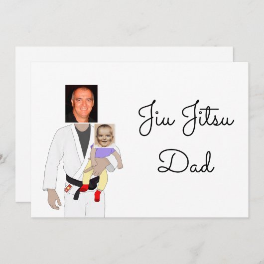 Invitation Jiu Jitsu Dad Custom Photos and Handwritten Text (Devant / Derrière)