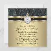 Invitation Joaillie Elégante Black Gold Womans fête d'anniver (Dos)