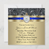 Invitation Joaillie Elégante Black Gold Womans fête d'anniver (Dos)