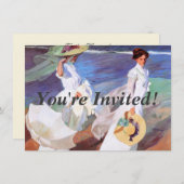 Invitation Joaquin Sorolla Femmes Promenade Plage (Devant / Derrière)