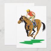 Invitation Jockey de course de chevaux au galop (Devant / Derrière)
