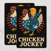 Invitation Jockey de poulet Trump Mème amusant (Devant / Derrière)