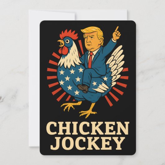 Invitation Jockey de poulet Trump Mème amusant (Devant)