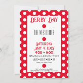 Invitation Jockey Soies Points Rouges et Blancs Derby (Devant)