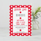 Invitation Jockey Soies Points Rouges et Blancs Derby (Debout devant)