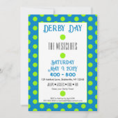 Invitation Jockey Soies Points Verts et Bleus Derby (Devant)