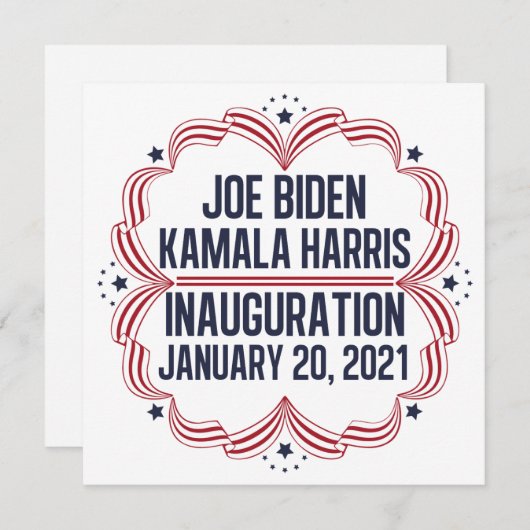 Invitation Joe Biden Kamala Harris Inauguration 2021 (Devant / Derrière)