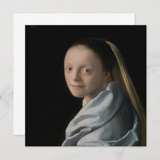Invitation Johannes Vermeer - Étude d'une jeune femme (Devant / Derrière)