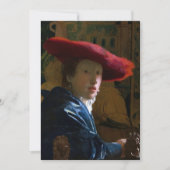 Invitation Johannes Vermeer - Fille avec un Casquette rouge (Devant)