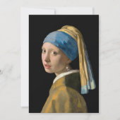 Invitation Johannes Vermeer - Fille avec une oreille perle (Devant)