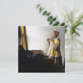 Invitation Johannes Vermeer - Jeune femme avec collier perle (Debout devant)
