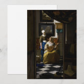 Invitation Johannes Vermeer - La lettre d'amour (Devant / Derrière)