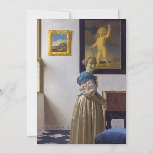 Invitation Johannes Vermeer - Lady debout dans une virginale (Devant)