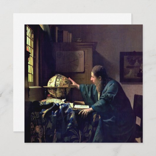 Invitation Johannes Vermeer - L'astronome (Devant / Derrière)