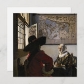 Invitation Johannes Vermeer - Officier avec une fille qui rit (Devant / Derrière)