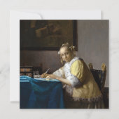 Invitation Johannes Vermeer - Une dame écrit une lettre (Devant)