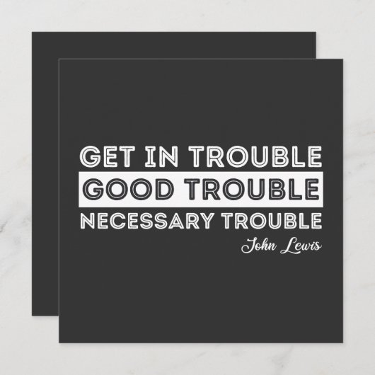 Invitation John Lewis - Citation à propos des problèmes (Devant / Derrière)