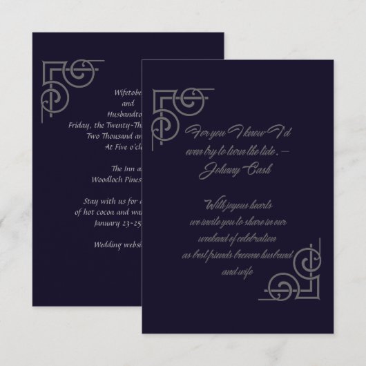 Invitation Johnny Cash (Devant / Derrière)