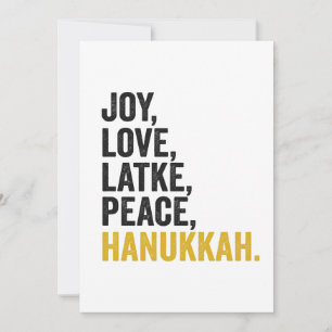 Invitation Joie Amour Latkes Paix Hanukkah Drôle Juif