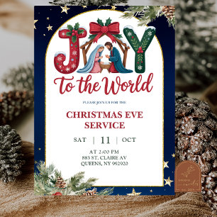 Invitation Joie au monde Service religieux de Noël de l'églis