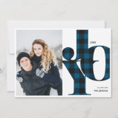 Invitation Joie | Blue Buffalo Plaid Photo Holiday (Devant)