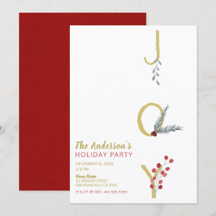 Invitation Joie Botanique Vacances Or Rustique Minimaliste Fê