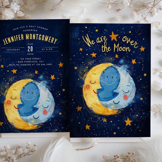 Invitation Joie céleste : Sur le Baby shower de la Lune