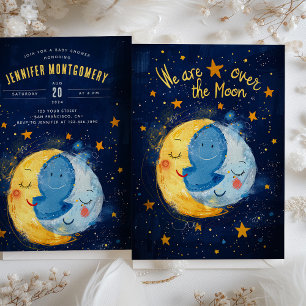 Invitation Joie céleste : Sur le Baby shower de la Lune