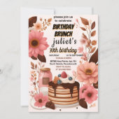 Invitation joie crêpe de beigne adulte rose Brunch 30e annive (Devant)