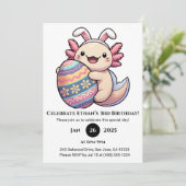 Invitation Joie d'anniversaire de Pâques Axolotl (Debout devant)