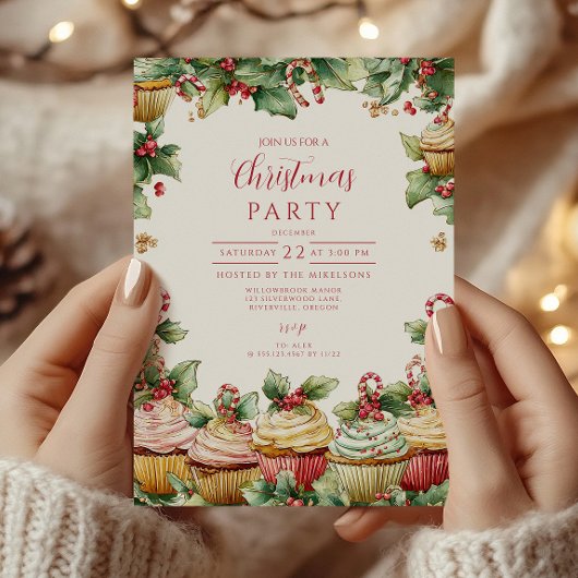 Invitation Joie de Gâteau de Fête de Noël
