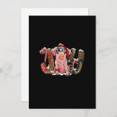 Invitation Joie de Noël avec le cochon Joyeux Noël_1 (Devant / Derrière)