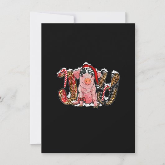 Invitation Joie de Noël avec le cochon Joyeux Noël_1 (Devant)
