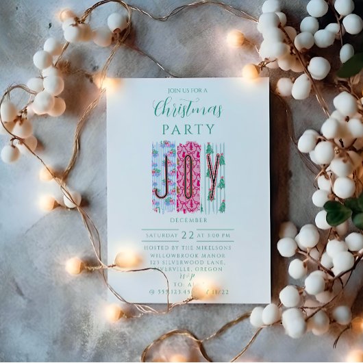 Invitation Joie de Noël Colorée