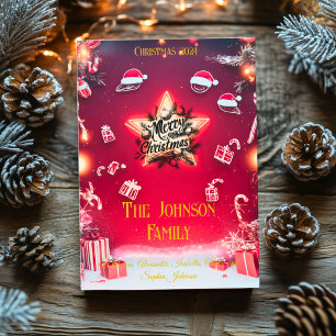 Invitation Joie de Noël Rouge et Blanche Personnalisable